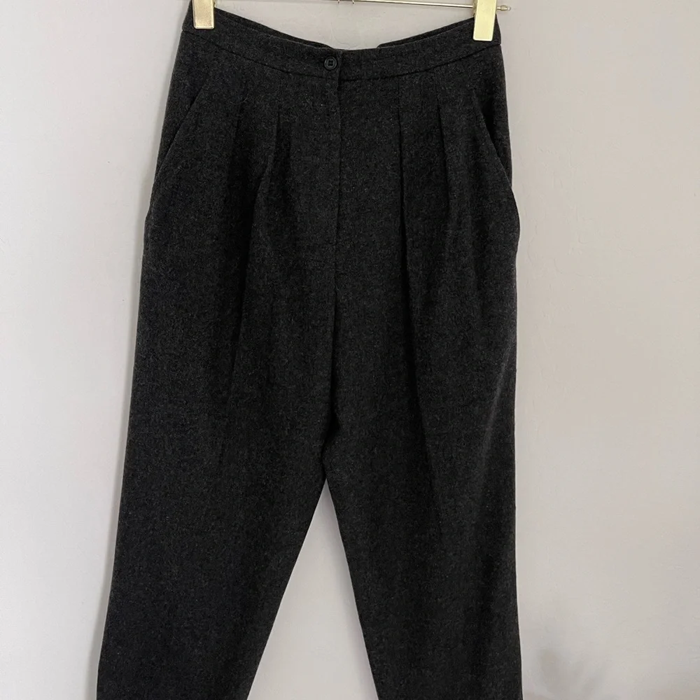 DONNA KARAN NEW YORK High Waist Pintuck 100% Cashmere Pants Size 6 - Picture 4 of 9